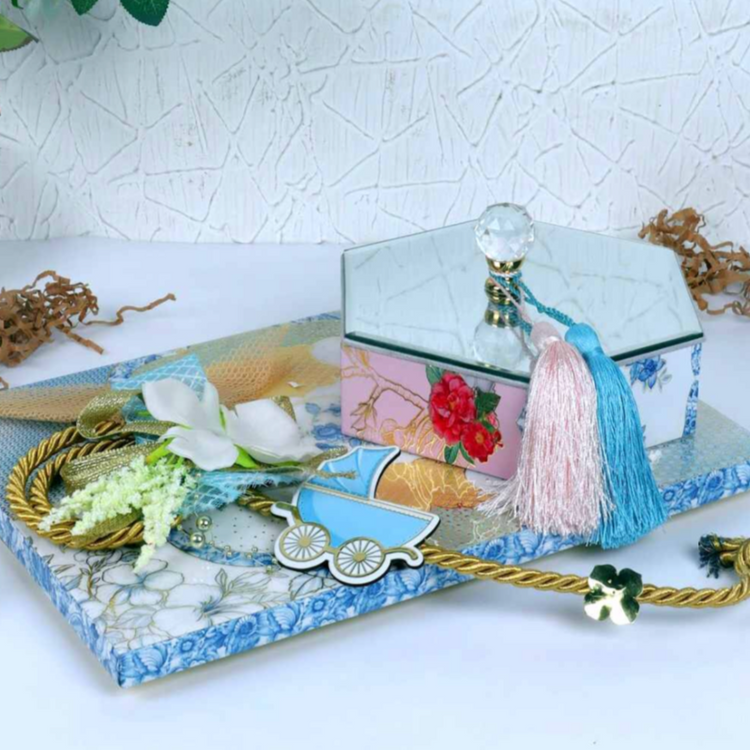 Blue Mirror Return Favour / Invite - Between Boxes Gifts