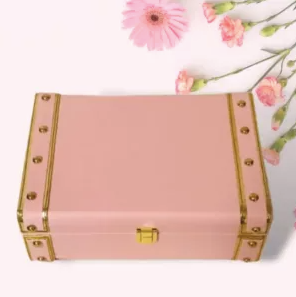 Leather Trunk Box – Pink - Between Boxes Gifts