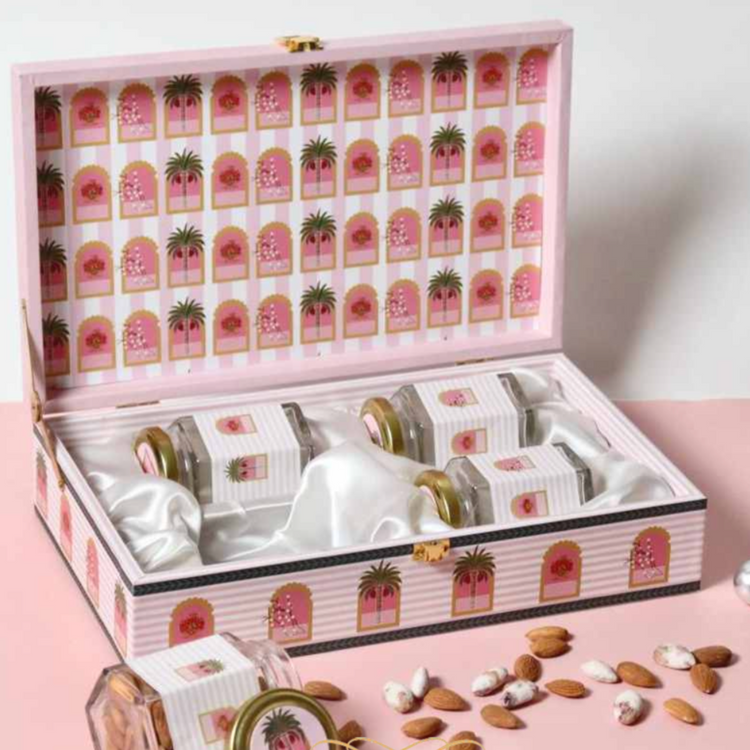 Wedding Invite / Return Gift - Dry Fruit Box (Anarkali) - Between Boxes Gifts