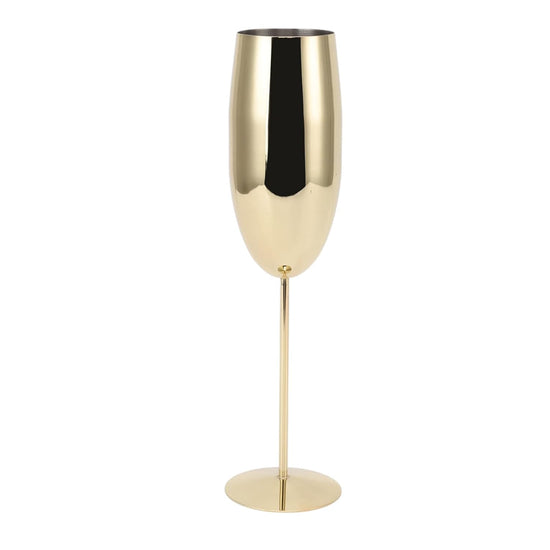 Golden steel wine glass