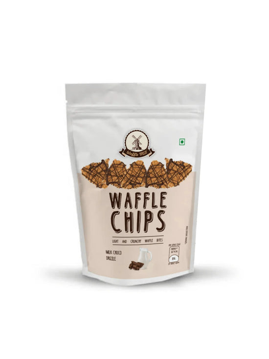 Milk Chocolate Drizzle Waffle Chips - 85g - Waffle Mill