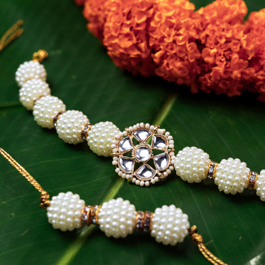 Premium Pearl Bhaiya Bhabhi Rakhi