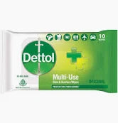 Dettol Original Multi-Use Skin & Surface Wipes, 10 Count