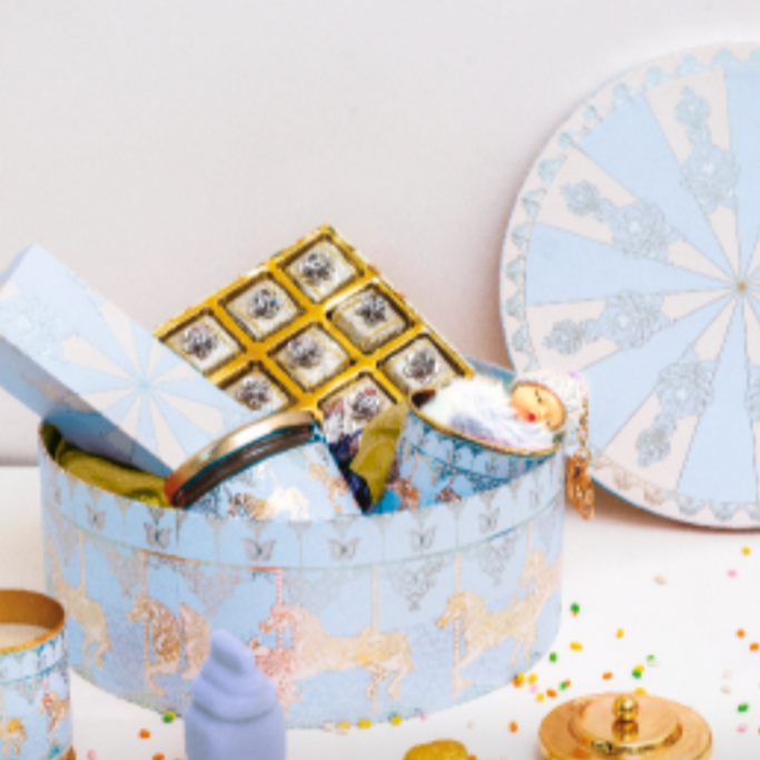 Baby Shower Favour - Merry Go Round (Blue) - Between Boxes Gifts